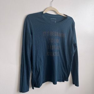 Holiday long-sleeve tee, size S. “It’s beginning to look a lot like cocktails.”